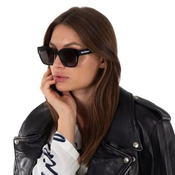 NEW BALENCIAGA SUNGLASSES BB0215SA 001 BLACK WOMEN EYEWEAR - Picture 3 of 4